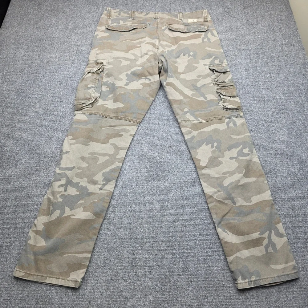 Wrangler Mens Regular Taper Camo Cargo Pants Green Brown Camouflage 36x31